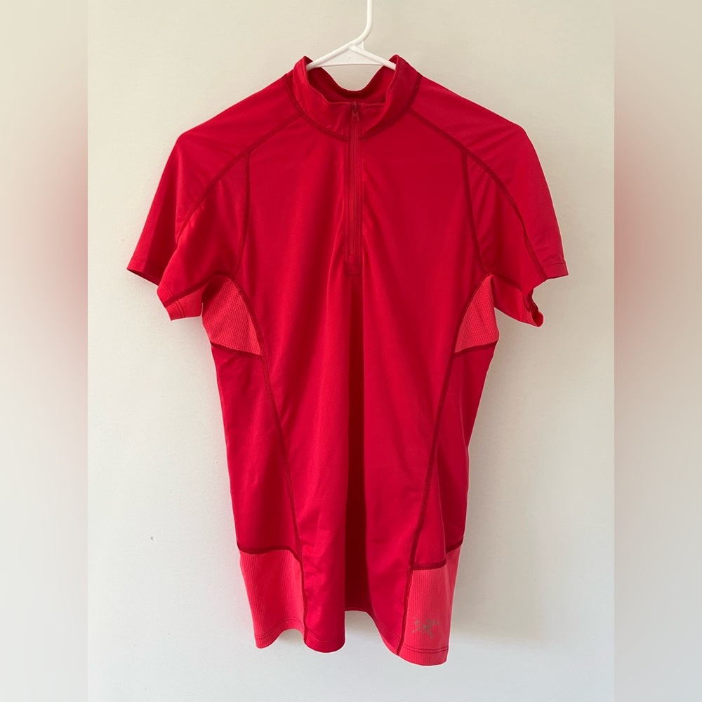 ARC'TERYX Womens Size Small 1/4 Zip Short Sleeve Pink Sports Top
